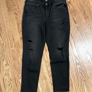 LuLaRoe black skinny distressed jeans
